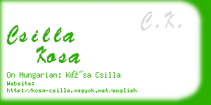 csilla kosa business card